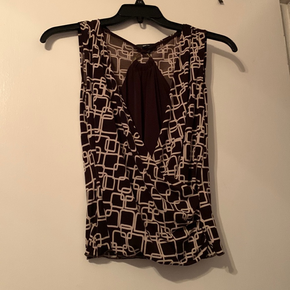 BCX tan and brown halter style top